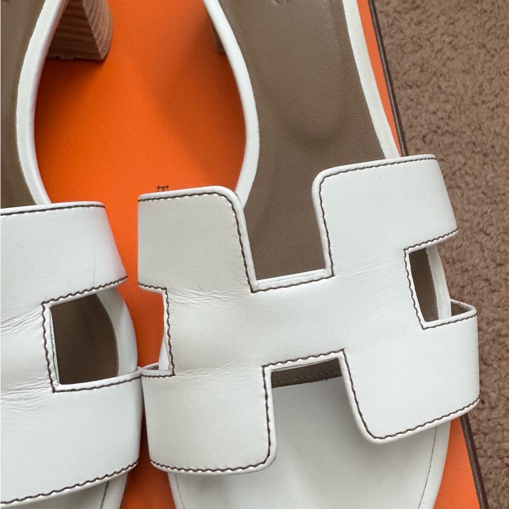 Hermes White Oasis Sandals - Picture 5 of 11